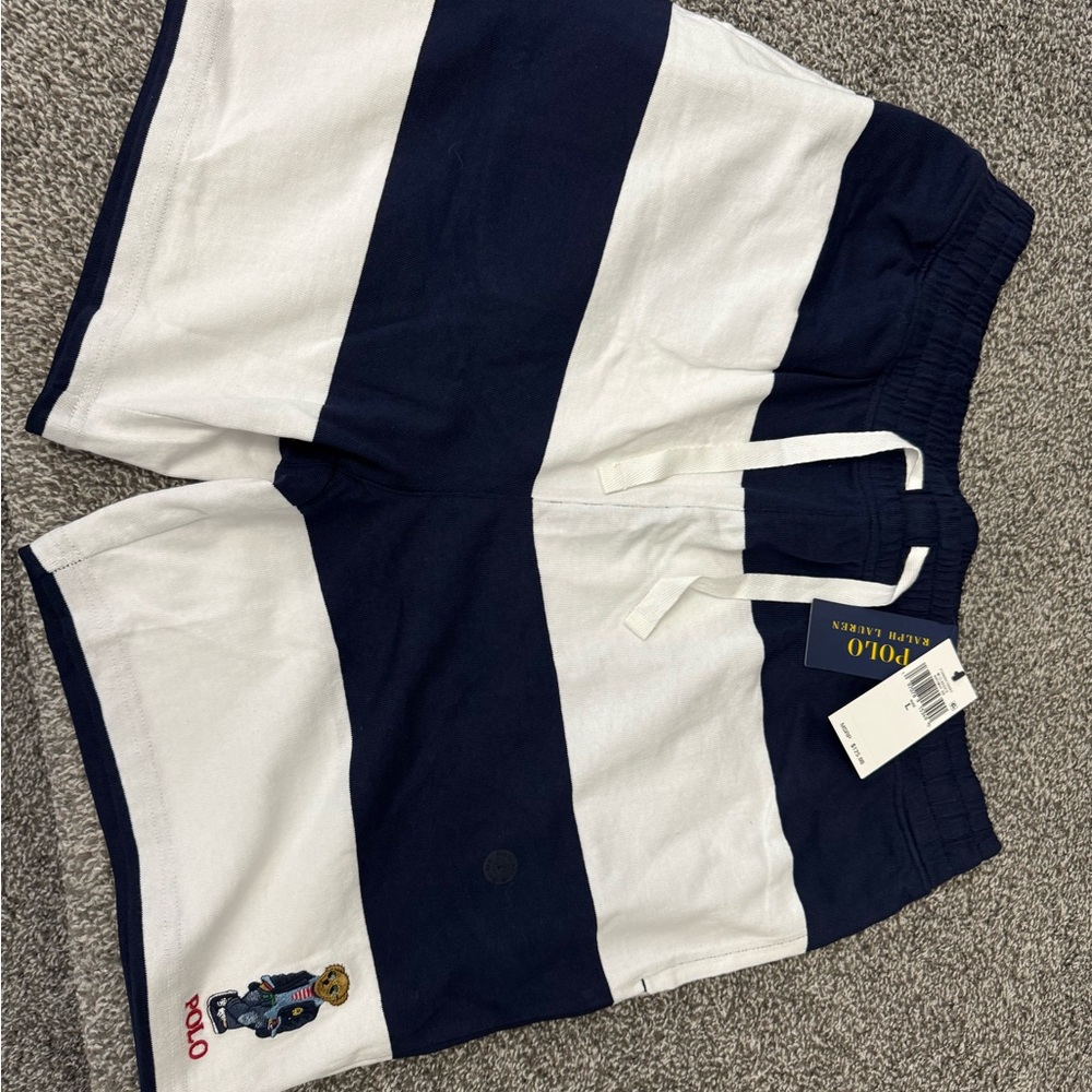 Polo Ralph Lauren Navy and White Striped Shorts